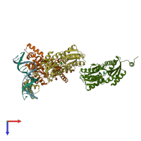 PDB entry 1efa coloured by chain, top view.