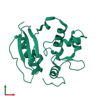 PDB entry 1eh6 coloured by chain, front view.