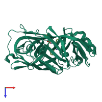 Monomeric assembly 1 of PDB entry 1epo coloured by chemically distinct molecules, top view.