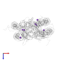 POTASSIUM ION in PDB entry 1eqz, assembly 1, top view.