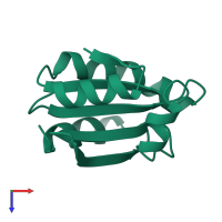 PDB entry 1ert coloured by chain, top view.