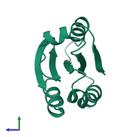 PDB entry 1eru coloured by chain, side view.