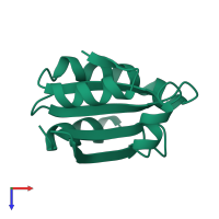 PDB entry 1eru coloured by chain, top view.