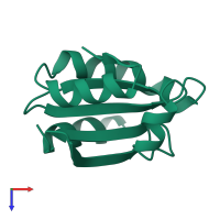 PDB entry 1erv coloured by chain, top view.