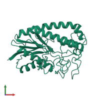 PDB entry 1esc coloured by chain, front view.