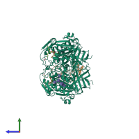 Hetero trimeric assembly 1 of PDB entry 1eth coloured by chemically distinct molecules, side view.