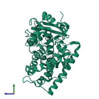 6-deoxyerythronolide B hydroxylase in PDB entry 1eup, assembly 1, side view.