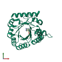 PDB entry 1eye coloured by chain, front view.