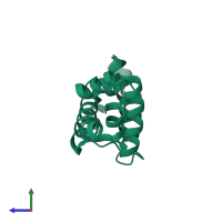 PDB entry 1ezt coloured by chain, side view.