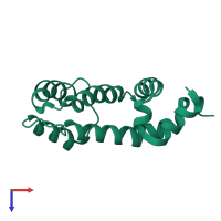 PDB entry 1ezt coloured by chain, top view.