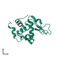 PDB entry 1f0w coloured by chain, front view.
