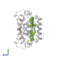 PROTOPORPHYRIN IX CONTAINING FE in PDB entry 1f5p, assembly 1, side view.