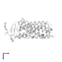 MERCURY (II) ION in PDB entry 1f88, assembly 3, top view.