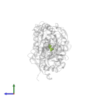 CARBONATE ION in PDB entry 1fck, assembly 1, side view.