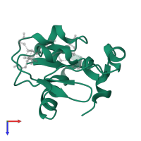 Ferredoxin-1 in PDB entry 1fdd, assembly 1, top view.