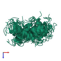 PDB entry 1fdm coloured by chain, ensemble of 20 models, top view.