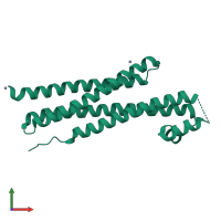 PDB entry 1fio coloured by chain, front view.