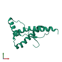PDB entry 1fkc coloured by chain, front view.