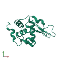 Lysozyme C in PDB entry 1flu, assembly 1, front view.