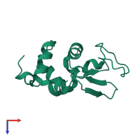 Lysozyme C in PDB entry 1flu, assembly 1, top view.