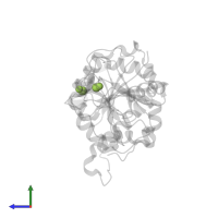 METHYL MERCURY ION in PDB entry 1fo8, assembly 1, side view.