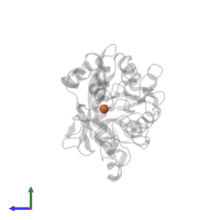 FE (III) ION in PDB entry 1fqf, assembly 1, side view.
