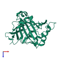 Carbonic anhydrase 2 in PDB entry 1fr7, assembly 1, top view.