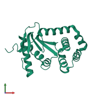 Thiol:disulfide interchange protein DsbA in PDB entry 1fvj, assembly 1, front view.