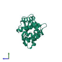 Thiol:disulfide interchange protein DsbA in PDB entry 1fvj, assembly 1, side view.