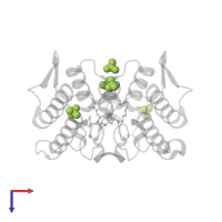 PHOSPHATE ION in PDB entry 1fxf, assembly 1, top view.