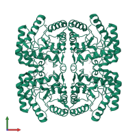 2-dehydro-3-deoxyphosphooctonate aldolase in PDB entry 1fy6, assembly 1, front view.