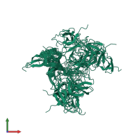 PDB entry 1fyb coloured by chain, ensemble of 20 models, front view.