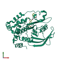 Monomeric assembly 1 of PDB entry 1g7f coloured by chemically distinct molecules, front view.