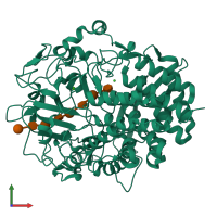 PDB entry 1g9j coloured by chain, front view.