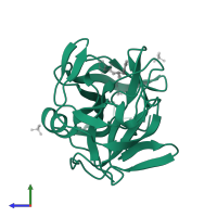 Alpha-lytic protease in PDB entry 1gbi, assembly 1, side view.