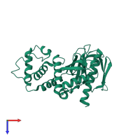 PDB entry 1gc7 coloured by chain, top view.