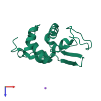 PDB entry 1gfa coloured by chain, top view.