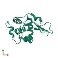 PDB entry 1gfk coloured by chain, front view.