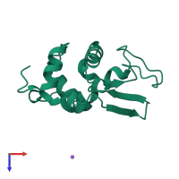 PDB entry 1gfk coloured by chain, top view.