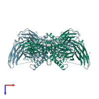 PDB entry 1ggy coloured by chain, top view.