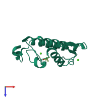 PDB entry 1gh4 coloured by chain, top view.