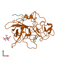 PDB entry 1gi7 coloured by chain, front view.