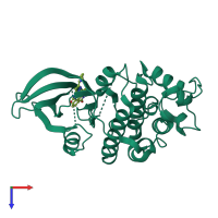 PDB entry 1gij coloured by chain, top view.