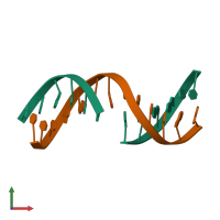 PDB entry 1giz coloured by chain, front view.