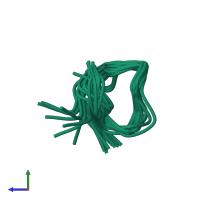 PDB entry 1gnb coloured by chain, ensemble of 20 models, side view.