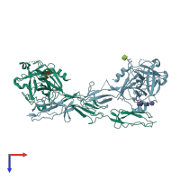 PDB entry 1gpz coloured by chain, top view.