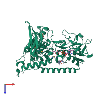 PDB entry 1gsn coloured by chain, top view.