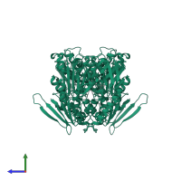 Glutathione reductase, mitochondrial in PDB entry 1gsn, assembly 1, side view.