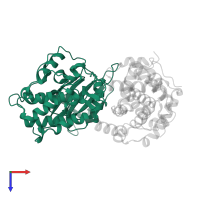 Cyclin-dependent kinase 2 in PDB entry 1h25, assembly 1, top view.