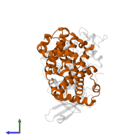 Cyclin-A2 in PDB entry 1h25, assembly 1, side view.
